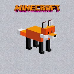 Свитшот хлопковый мужской Minecraft - лиса, цвет: меланж — фото 2