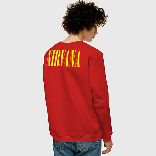 Мужской свитшот NIRVANA на спине / Красный – фото 4