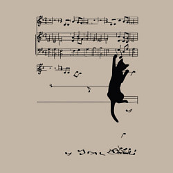 Свитшот хлопковый мужской Music cat, цвет: миндальный — фото 2