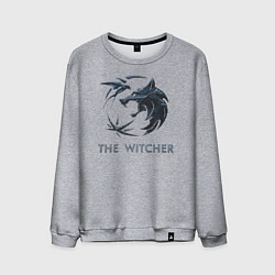 Свитшот хлопковый мужской Ведьмак Белый волк Геральт, цвет: меланж