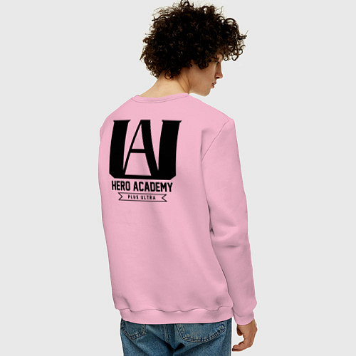 Мужской свитшот MY HERO ACADEMIA НА СПИНЕ / Светло-розовый – фото 4