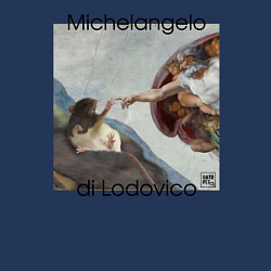 Свитшот хлопковый мужской Сотворение Адама, цвет: тёмно-синий — фото 2