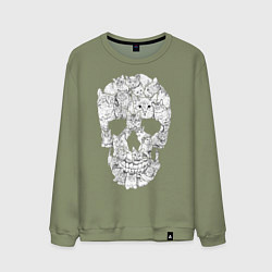 Мужской свитшот ЧЕРЕП ИЗ КОТИКОВ