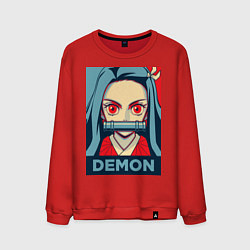 Свитшот хлопковый мужской Незуко Камадо, цвет: красный