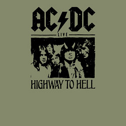 Свитшот хлопковый мужской ACDC highway to hell, цвет: авокадо — фото 2