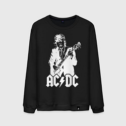 Свитшот хлопковый мужской ACDC, цвет: черный