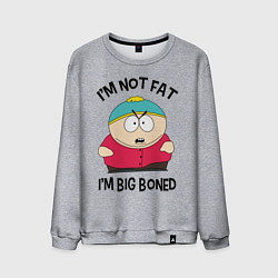 Свитшот хлопковый мужской Я не толстый, цвет: меланж