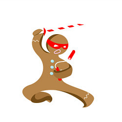 Свитшот хлопковый мужской Пряничный ниндзя, цвет: белый — фото 2