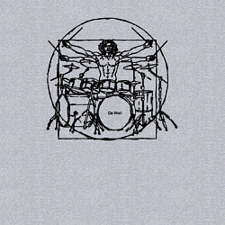 Свитшот хлопковый мужской Витрувианский барабанщик, цвет: меланж — фото 2