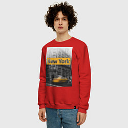 Свитшот хлопковый мужской Нью-Йорк, цвет: красный — фото 2