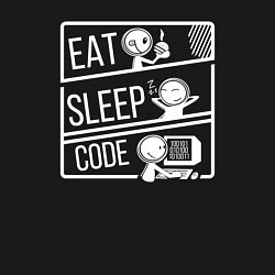 Свитшот хлопковый мужской Eat, sleep, code, цвет: черный — фото 2