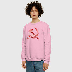 Свитшот хлопковый мужской Ахегао СССР, цвет: светло-розовый — фото 2