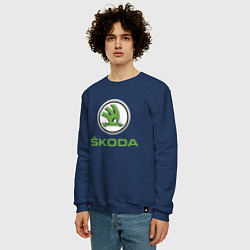 Свитшот хлопковый мужской Skoda, цвет: тёмно-синий — фото 2