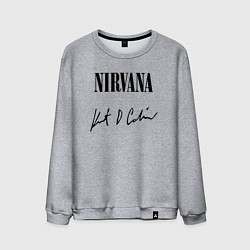 Свитшот хлопковый мужской NIRVANA АВТОГРАФ КУРТА КОБЕЙНА, цвет: меланж