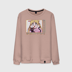 Свитшот хлопковый мужской Sailor Moon Usagi Tsukino Luna, цвет: пыльно-розовый