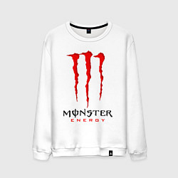 Свитшот хлопковый мужской MONSTER ENERGY, цвет: белый