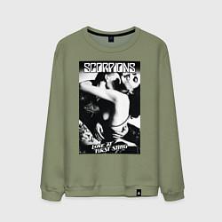 Свитшот хлопковый мужской Scorpions, цвет: авокадо