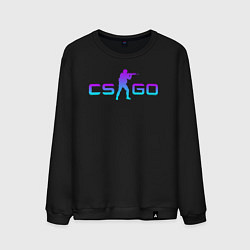 Свитшот хлопковый мужской CS GO NEON, цвет: черный