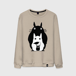 Свитшот хлопковый мужской Тоторо, цвет: миндальный