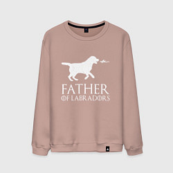 Свитшот хлопковый мужской Отец Лабрадоров, цвет: пыльно-розовый