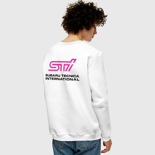 Мужской свитшот SUBARU STI спина Z / Белый – фото 4
