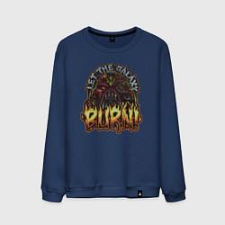 Свитшот хлопковый мужской Lets the galaxy burn, цвет: тёмно-синий