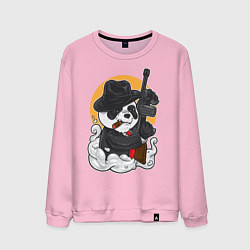 Свитшот хлопковый мужской Panda Gangster, цвет: светло-розовый