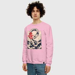 Свитшот хлопковый мужской Морской дракон, цвет: светло-розовый — фото 2