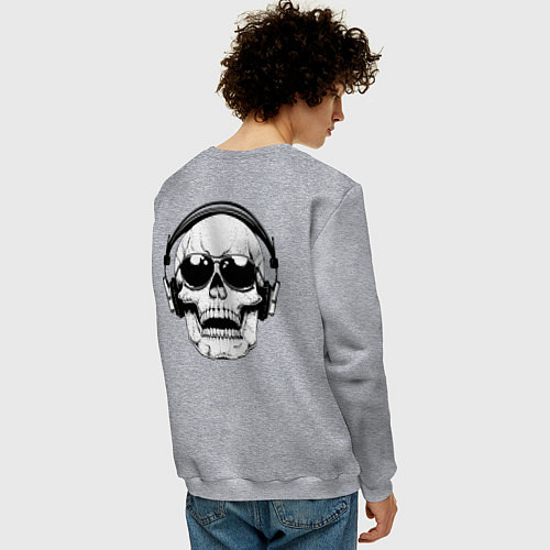 Мужской свитшот Skull Music lover / Меланж – фото 4