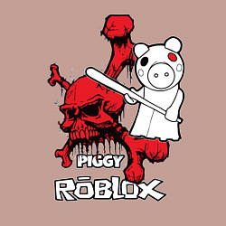 Свитшот хлопковый мужской Свинка Пигги из Roblox, цвет: пыльно-розовый — фото 2