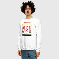 Свитшот хлопковый мужской NSU, цвет: белый — фото 2