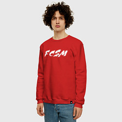 Свитшот хлопковый мужской FCSM, цвет: красный — фото 2
