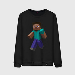 Свитшот хлопковый мужской Minecraft персонаж, цвет: черный