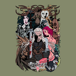 Свитшот хлопковый мужской The Witcher wild hunt, цвет: авокадо — фото 2