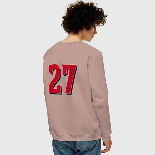 Мужской свитшот Cincinnati reds - baseball team - talisman / Пыльно-розовый – фото 4