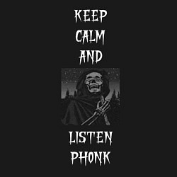 Свитшот хлопковый мужской Keep calm phonk, цвет: черный — фото 2