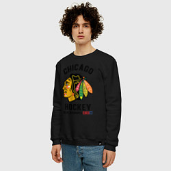 Свитшот хлопковый мужской CHICAGO BLACKHAWKS NHL, цвет: черный — фото 2