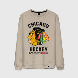 Свитшот хлопковый мужской CHICAGO BLACKHAWKS NHL, цвет: миндальный