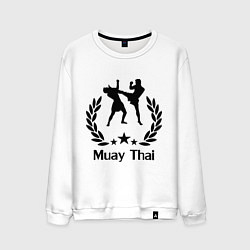 Свитшот хлопковый мужской Muay Thai: High Kick, цвет: белый