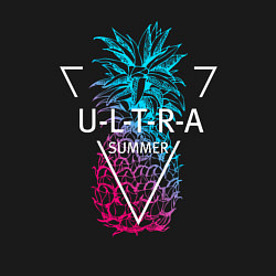 Свитшот хлопковый мужской Ананас с надписью Ultra summer, цвет: черный — фото 2