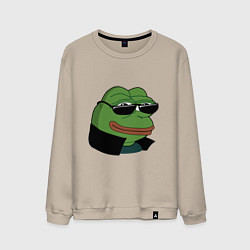 Свитшот хлопковый мужской Pepe в очках EZ, цвет: миндальный