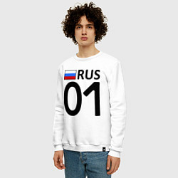 Свитшот хлопковый мужской RUS 01, цвет: белый — фото 2