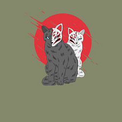 Свитшот хлопковый мужской Japan Cats Z, цвет: авокадо — фото 2