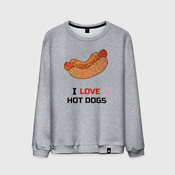 Свитшот хлопковый мужской Love HOT DOGS, цвет: меланж