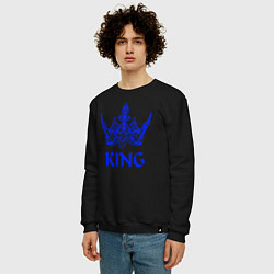 Свитшот хлопковый мужской KING, цвет: черный — фото 2