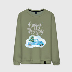 Мужской свитшот Новогодняя машина