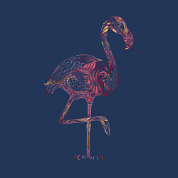 Свитшот хлопковый мужской Узорчатый фламинго, цвет: тёмно-синий — фото 2