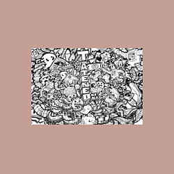 Свитшот хлопковый мужской Doodle граффити, цвет: пыльно-розовый — фото 2