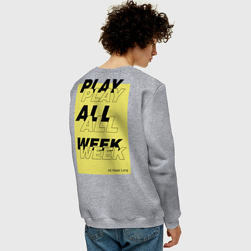 Мужской свитшот Play all week / Меланж – фото 4