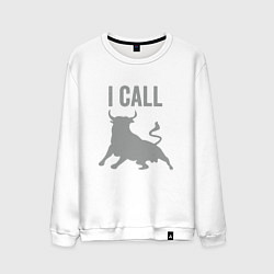Свитшот хлопковый мужской I Call Bull, цвет: белый